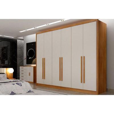 Guarda Roupa Casal Himalaia-Bandeira Cumaru-Fendi 25 6 Portas de Bater 8 Gavetas