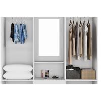 Guarda Roupa Solteiro 4 Portas E 2 Gavetas C/ 1 Espelho Isabely Nature/off White - Acp - 7