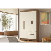 Guarda Roupa Solteiro 4 Portas E 2 Gavetas C/ Pés Londrina 4.2 Jatoba/areia - Santos Andirá - 1