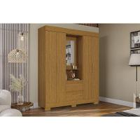 Guarda Roupa Solteiro 4 Portas E 2 Gavetas C/ 1 Espelho Isabely Cinamomo - Acp - 1