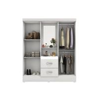 Guarda Roupa Solteiro 4 Portas E 2 Gavetas C/ 1 Espelho Capelinha Lord Cafe Touch - Demóbile