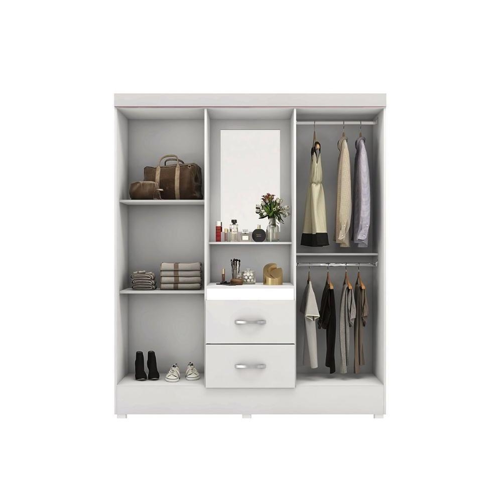 Guarda Roupa Solteiro 4 Portas E 2 Gavetas C/ 1 Espelho Capelinha Lord Amêndola Touch - Demóbile - 4