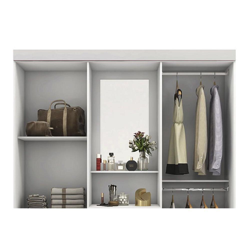 Guarda Roupa Solteiro 4 Portas E 2 Gavetas C/ 1 Espelho Capelinha Lord Amêndola Touch - Demóbile - 5