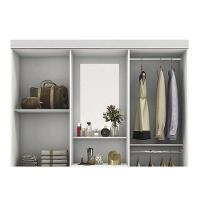 Guarda Roupa Solteiro 4 Portas E 2 Gavetas C/ 1 Espelho Capelinha Lord Amêndola Touch - Demóbile - 5