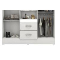 Guarda Roupa Solteiro 4 Portas E 2 Gavetas C/ 1 Espelho Capelinha Lord Amêndola Touch - Demóbile - 7