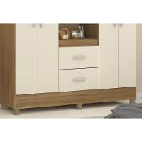 Guarda Roupa Solteiro 4 Portas E 2 Gavetas C/ 1 Espelho Capelinha Lord Amêndola Touch - Demóbile - 10