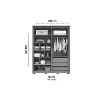 Guarda Roupa Solteiro 4 Portas (2 C/ Espelho) E 3 Gavetas Lior Lux Freijo/off White Mr - Caemmun - 2