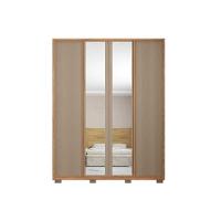 Guarda Roupa Solteiro 4 Portas (2 C/ Espelho) E 3 Gavetas Lior Lux Freijo/off White Mr - Caemmun - 7