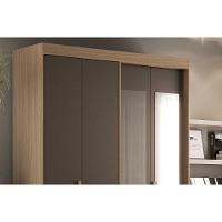 Guarda Roupa Solteiro 4 Portas (2 C/ Espelho) E 2 Gavetas Ph 1805 Cedro/fendi - Herval - 6