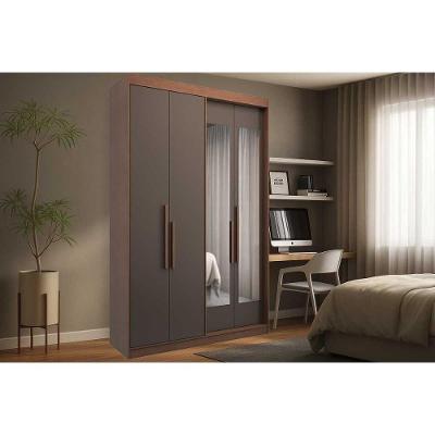Guarda Roupa Solteiro 4 Portas (2 C/ Espelho) E 2 Gavetas Ph 1805 Carvalho/fendi - Herval