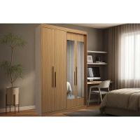 Guarda Roupa Solteiro 4 Portas (2 C/ Espelho) E 2 Gavetas Ph 1805 Carvalho/fendi - Herval - 2