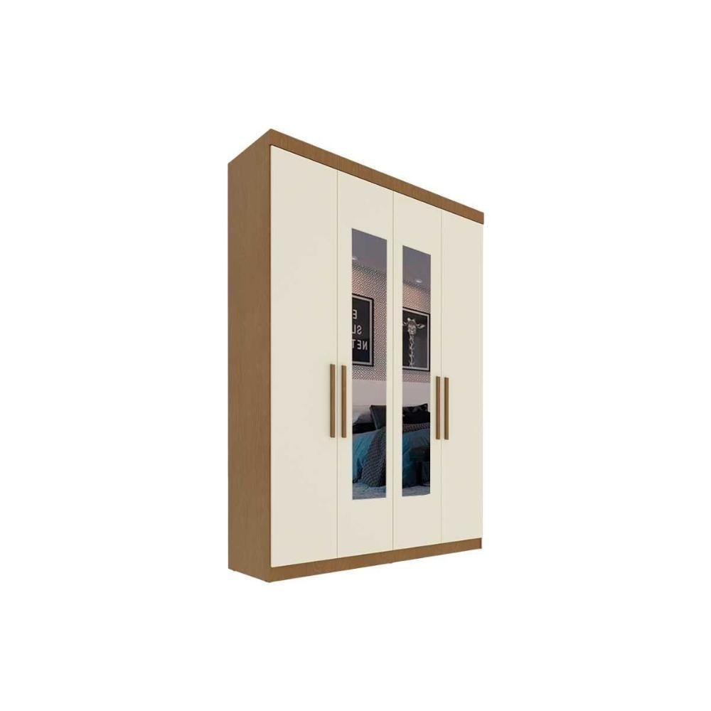 Guarda Roupa Solteiro 4 Portas (2 C/ Espelho) E 2 Gavetas Ph 1714 Carvalho Vermontt/off White - Herval - 1