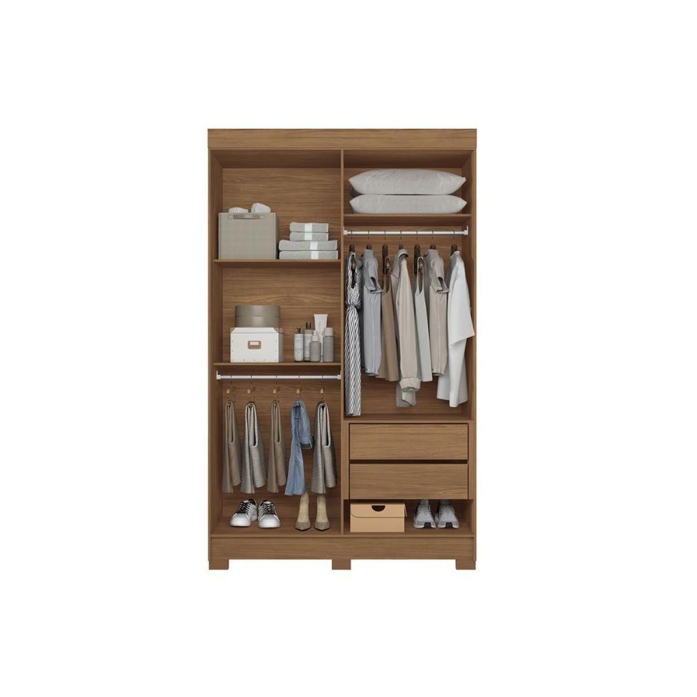 Guarda Roupa Solteiro 4 Portas (2 C/ Espelho) E 2 Gavetas C/ Pés Sarandi Jatobá - Santos Andirá - 5