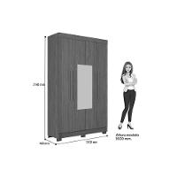 Guarda Roupa Solteiro 4 Portas (2 C/ Espelho) E 2 Gavetas C/ Pés Sarandi Jatoba/areia - Santos Andirá