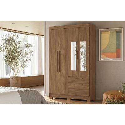 Guarda Roupa Solteiro Londrina 4.2 4 Portas de Bater 2 Gavetas Jatobá Santos Andirá