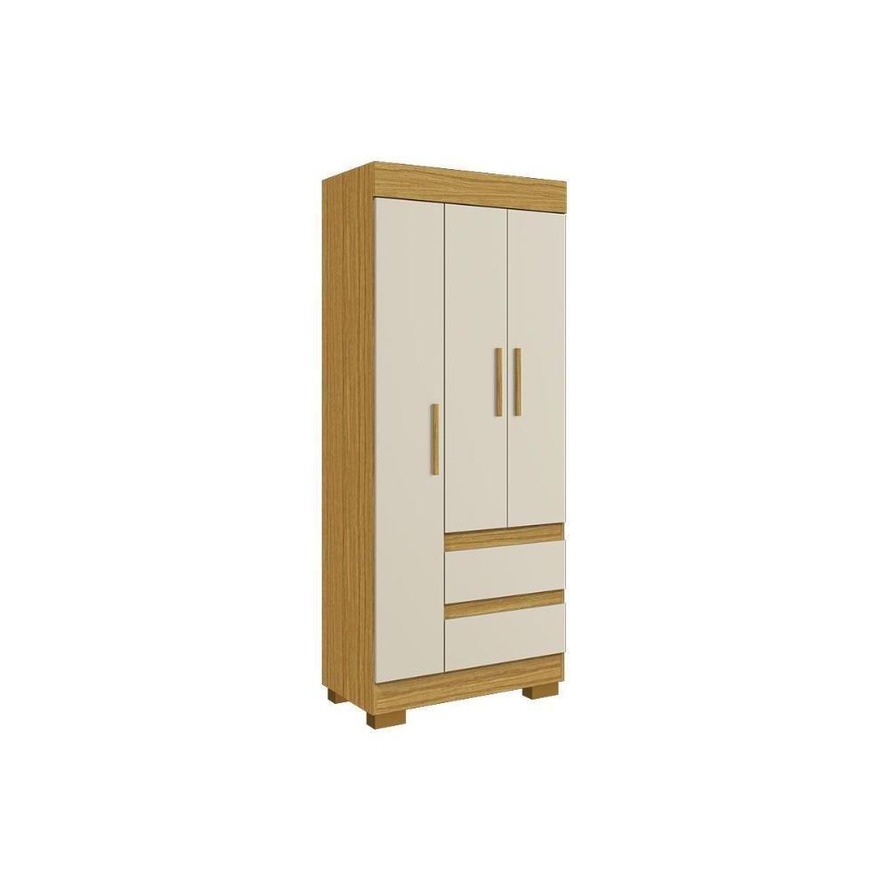 Guarda Roupa Solteiro 3 Portas E 2 Gavetas Maya Cinamomo/off White - Acp - 5