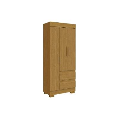 Guarda Roupa Solteiro Maya 3 Portas de Bater 2 Gavetas Branco MDF Semi Brilho ACP Móveis
