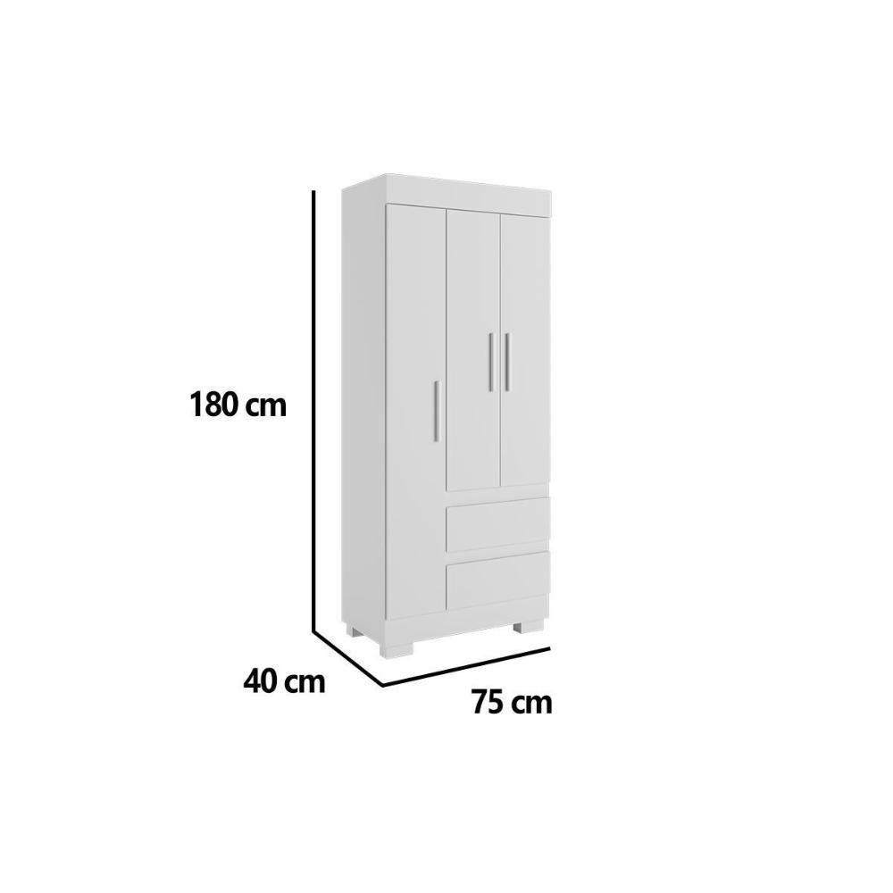 Guarda Roupa Solteiro 3 Portas E 2 Gavetas Maya Cinamomo - Acp - 3