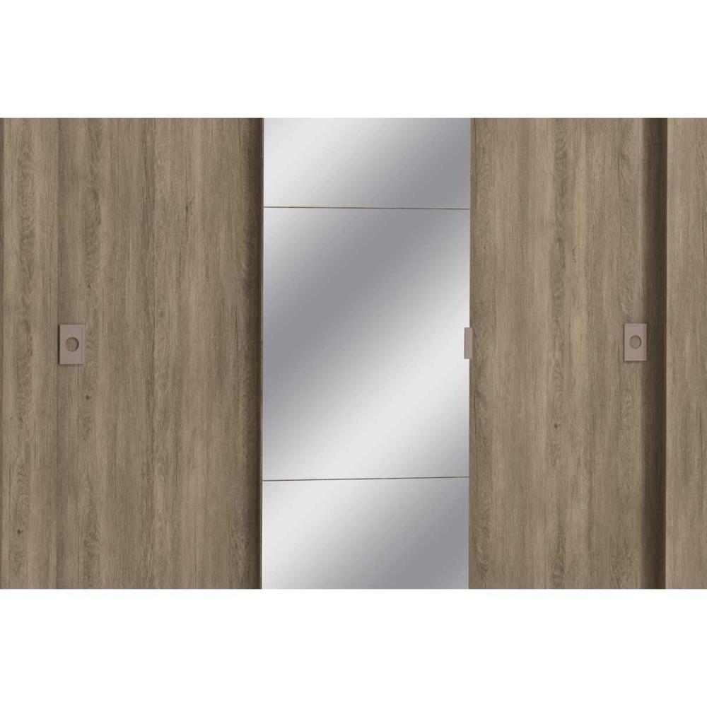 Guarda Roupa Solteiro 3 Portas De Correr (1 C/ Espelho) C/ Pés Cbh563 Branco - Kappesberg - 4