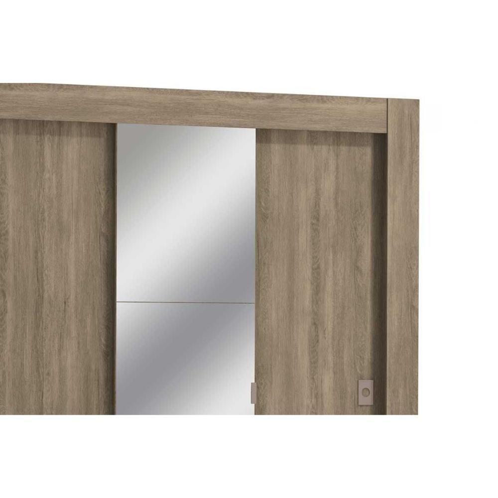 Guarda Roupa Solteiro 3 Portas De Correr (1 C/ Espelho) C/ Pés Cbh563 Branco - Kappesberg - 9