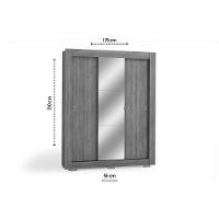 Guarda Roupa Solteiro 3 Portas De Correr (1 C/ Espelho) C/ Pés Cbh563 Branco - Kappesberg - 2