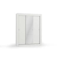 Guarda Roupa Solteiro 3 Portas De Correr (1 C/ Espelho) H563 Branco - Kappesberg - 1