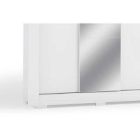 Guarda Roupa Solteiro 3 Portas De Correr (1 C/ Espelho) C/ Pés Cbh563 Nogal - Kappesberg - 7