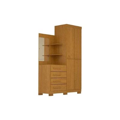 Guarda Roupa Solteiro Melissa 2 Portas de Abrir 4 Gavetas Cinamomo ACP Móveis