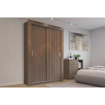 Guarda Roupa Solteiro PH 1728 Nogueira 2 Portas de Correr Nogueira MDP Herval