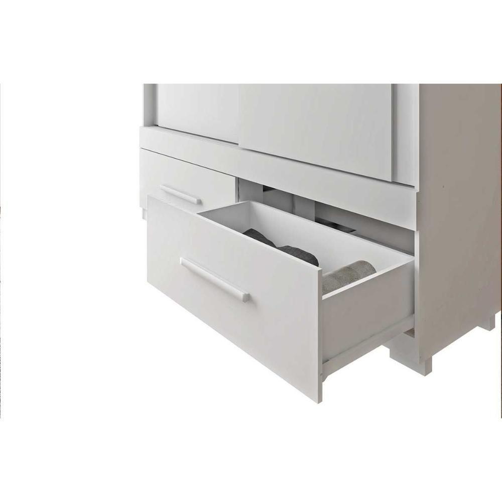 Guarda Roupa Solteiro 2 Portas De Correr E 2 Gavetas Sereno Freijo/off White - Caemmun - 8