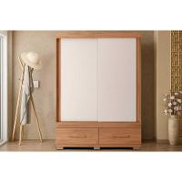 Guarda Roupa Solteiro 2 Portas De Correr E 2 Gavetas Sereno Freijo/off White - Caemmun - 1