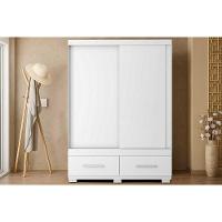 Guarda Roupa Solteiro 2 Portas De Correr E 2 Gavetas Sereno Branco - Caemmun - 1