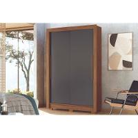 Guarda Roupa Solteiro 2 Portas De Correr E 2 Gavetas C/ Pés Lapa Jatobá/grafite - Santos Andirá - 1