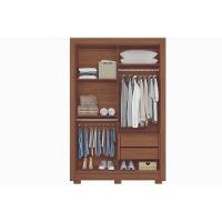 Guarda Roupa Solteiro 2 Portas De Correr E 2 Gavetas C/ Pés Lapa Jatobá/grafite - Santos Andirá - 5