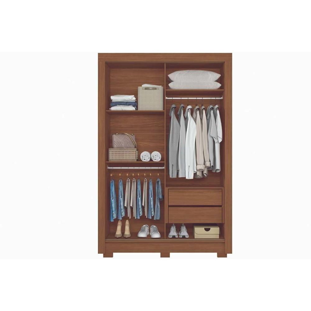 Guarda Roupa Solteiro 2 Portas De Correr E 2 Gavetas C/ Pés Lapa Jatobá - Santos Andirá - 5