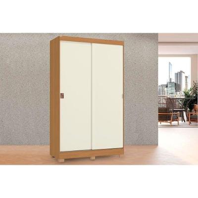 Guarda Roupa Solteiro CB02R588 2 Portas de Correr 2 Gavetas Canela-Off White Kappesberg