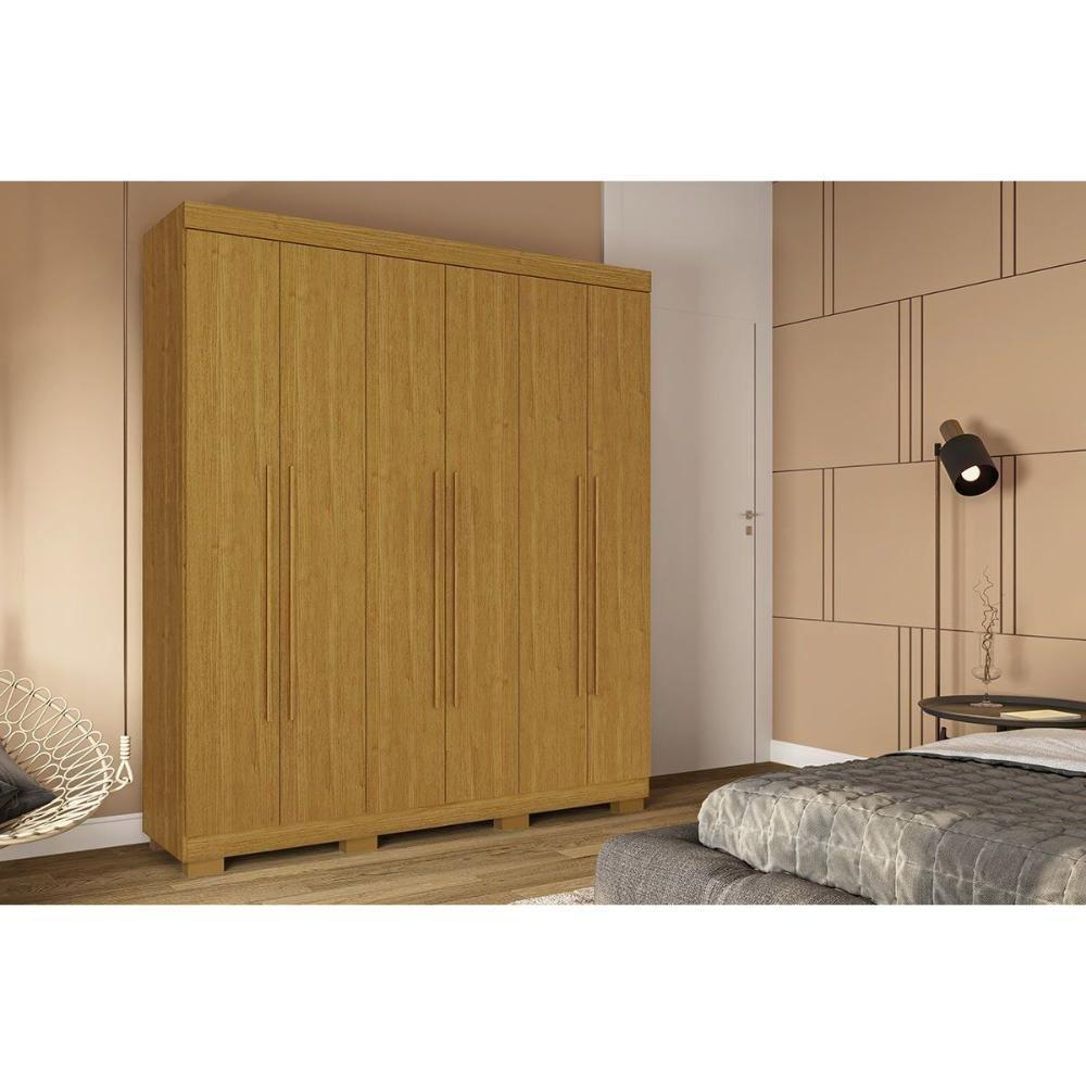 Guarda Roupa Solteiro 6 Portas E 3 Gavetas Paolla Cinamomo - Acp - 1