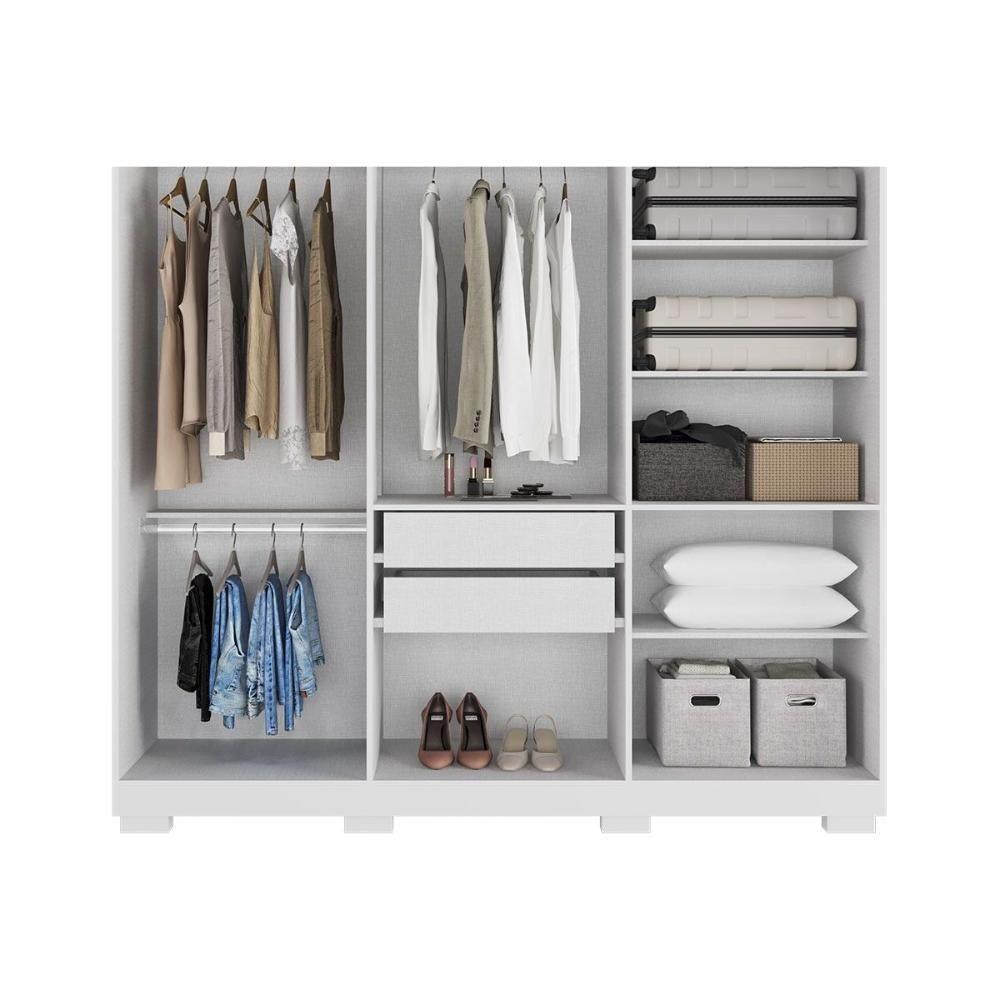 Guarda Roupa Solteiro 6 Portas E 3 Gavetas Paolla Cinamomo - Acp - 7