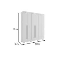 Guarda Roupa Solteiro 6 Portas E 3 Gavetas Paolla Cinamomo - Acp - 3