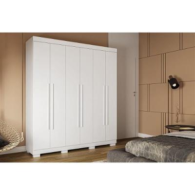 Guarda Roupa Solteiro 6 Portas E 3 Gavetas Paolla Branco - Acp