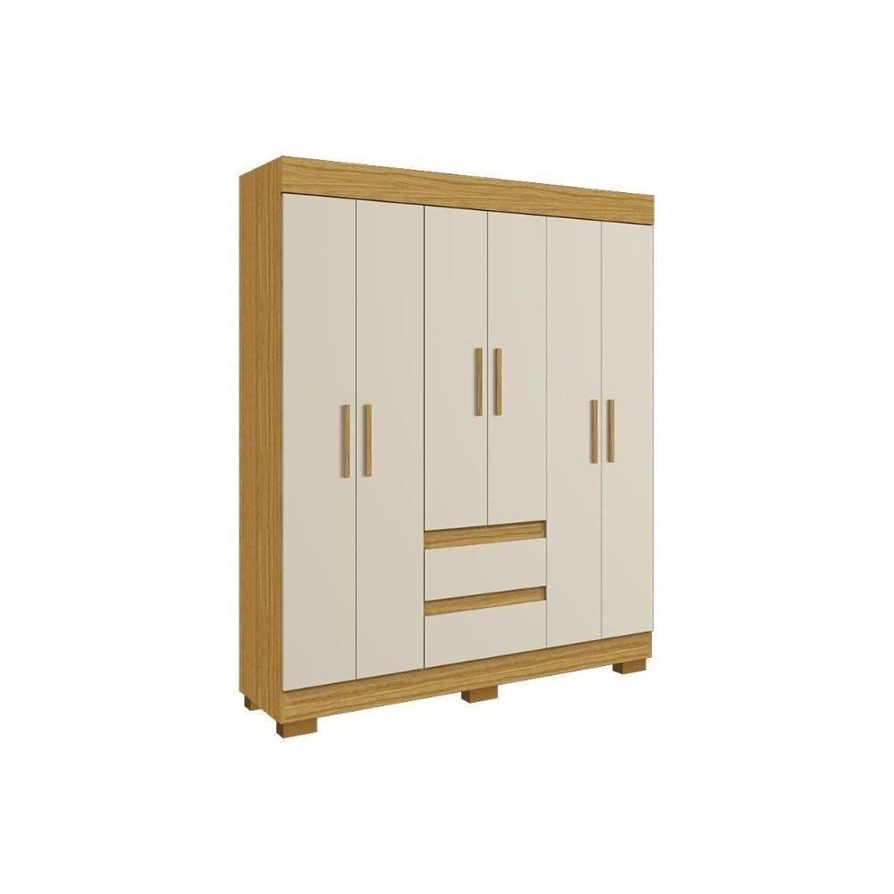 Guarda Roupa Solteiro 6 Portas E 2 Gavetas Maya Cinamomo/off White - Acp - 4