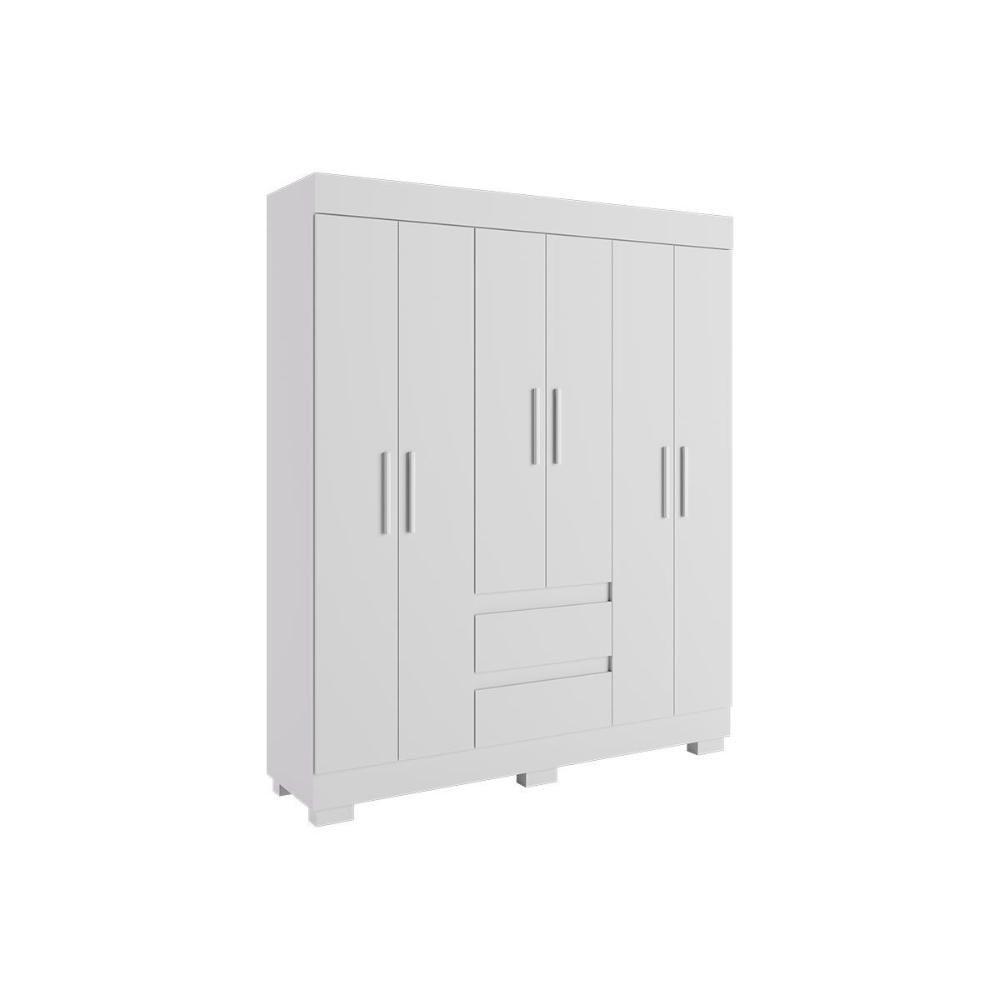 Guarda Roupa Solteiro 6 Portas E 2 Gavetas Maya Nature/off White - Acp - 5