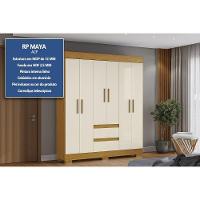 Guarda Roupa Solteiro 6 Portas E 2 Gavetas Maya Nature/off White - Acp - 2