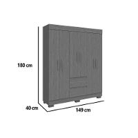 Guarda Roupa Solteiro 6 Portas E 2 Gavetas Maya Nature/off White - Acp - 3