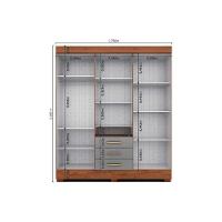 Guarda Roupa Solteiro 6 Portas (2 C/ Espelho) E 3 Gavetas Débora Cinamomo - Acp