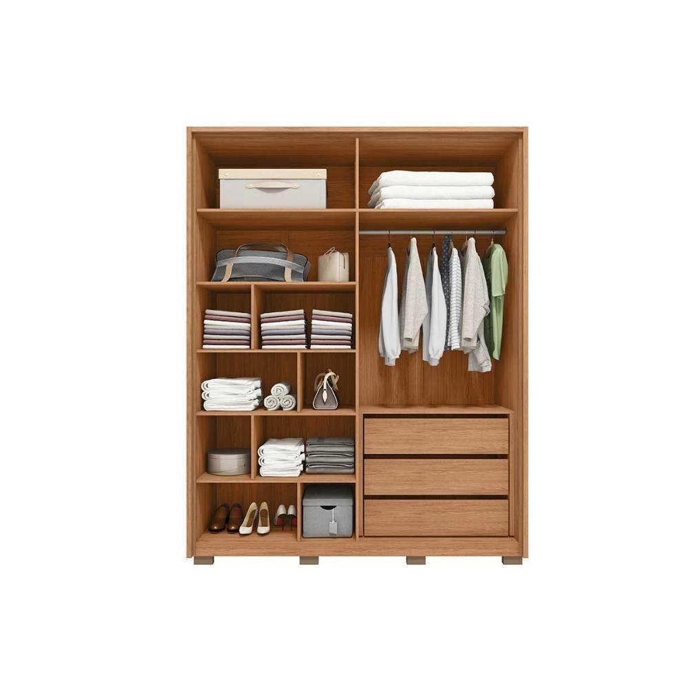 Guarda Roupa Solteiro 4 Portas E 3 Gavetas Lior Freijo/off White Mr - Caemmun - 5