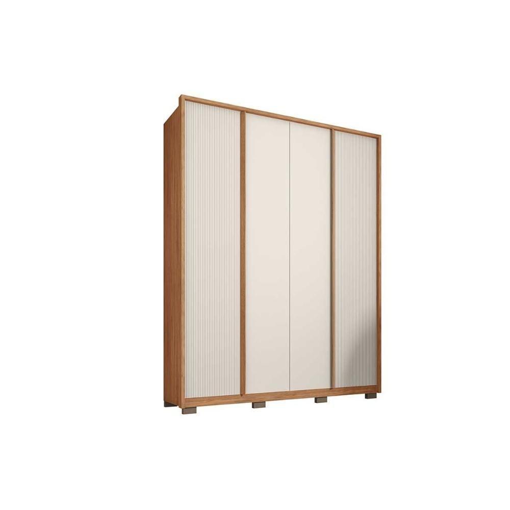 Guarda Roupa Solteiro 4 Portas E 3 Gavetas Lior Freijo/off White Mr - Caemmun - 8