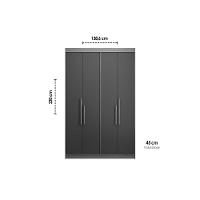 Guarda Roupa Solteiro 4 Portas E 2 Gavetas Ph 1805 Cedro - Herval - 3