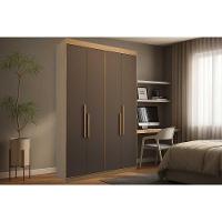 Guarda Roupa Solteiro 4 Portas E 2 Gavetas Ph 1805 Cedro/fendi - Herval - 1