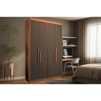 Guarda Roupa Solteiro 4 Portas E 2 Gavetas Ph 1805 Carvalho/fendi - Herval - 1